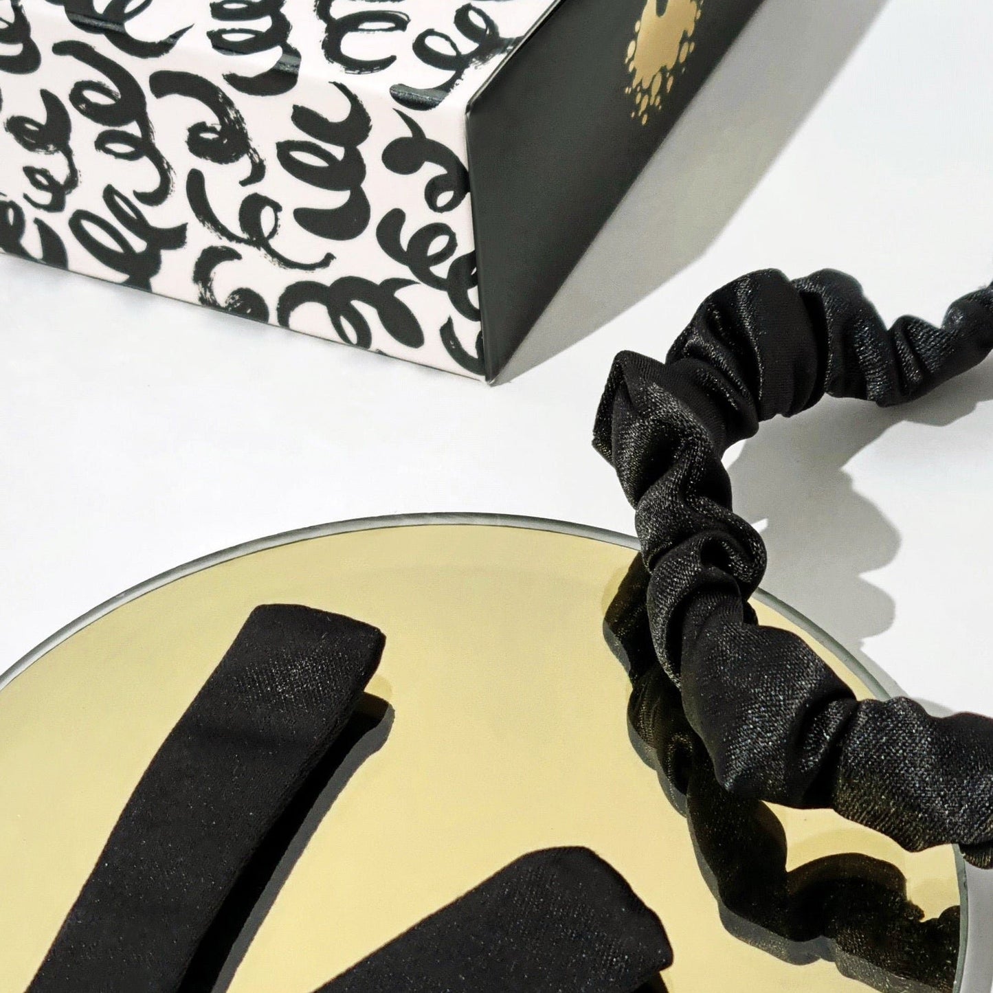 Satin hair ties x3 Black