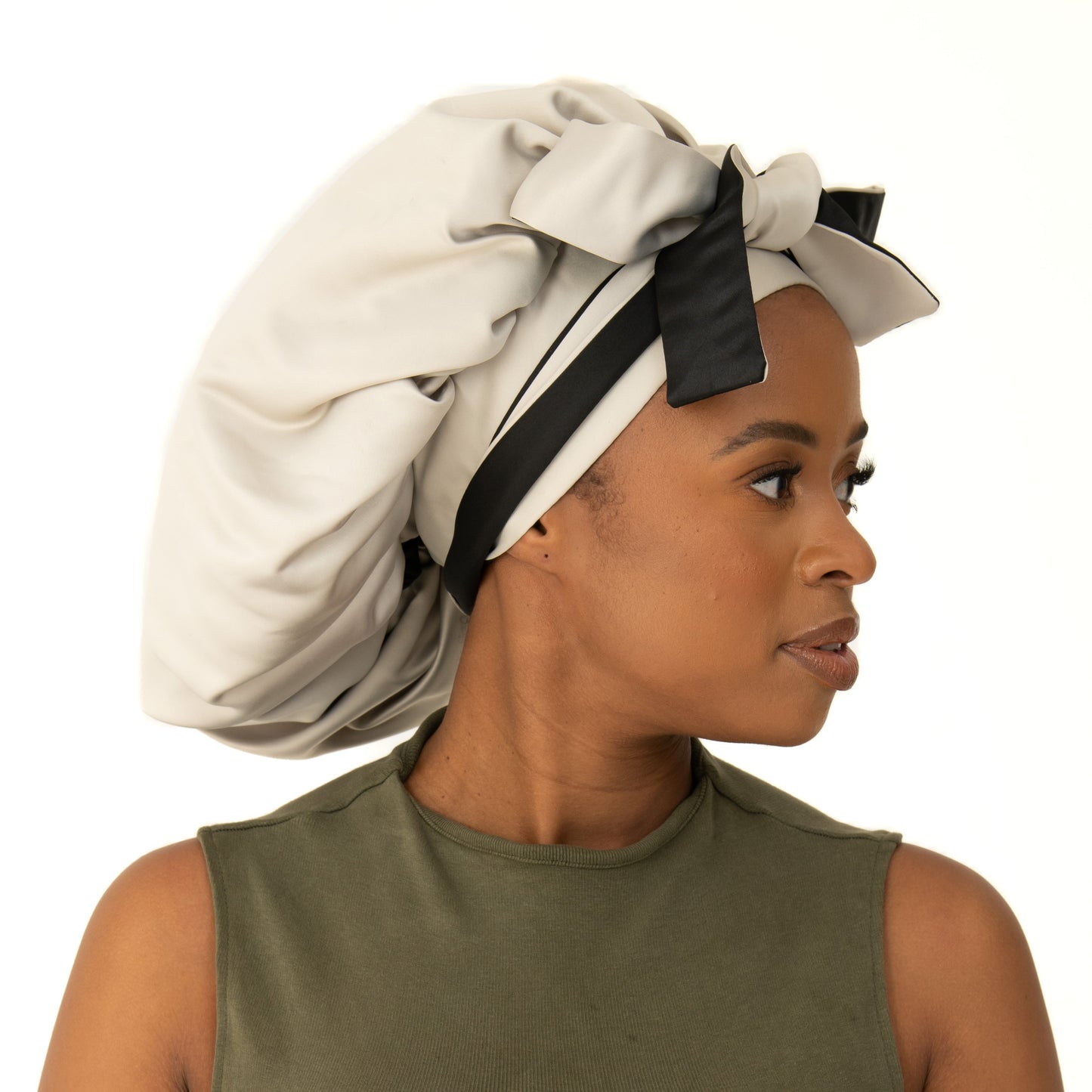 Champagne adult thick satin bonnets