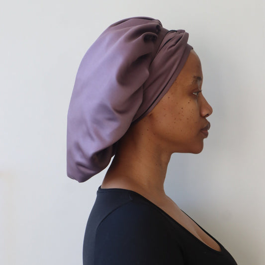 Purple adult thick satin bonnets
