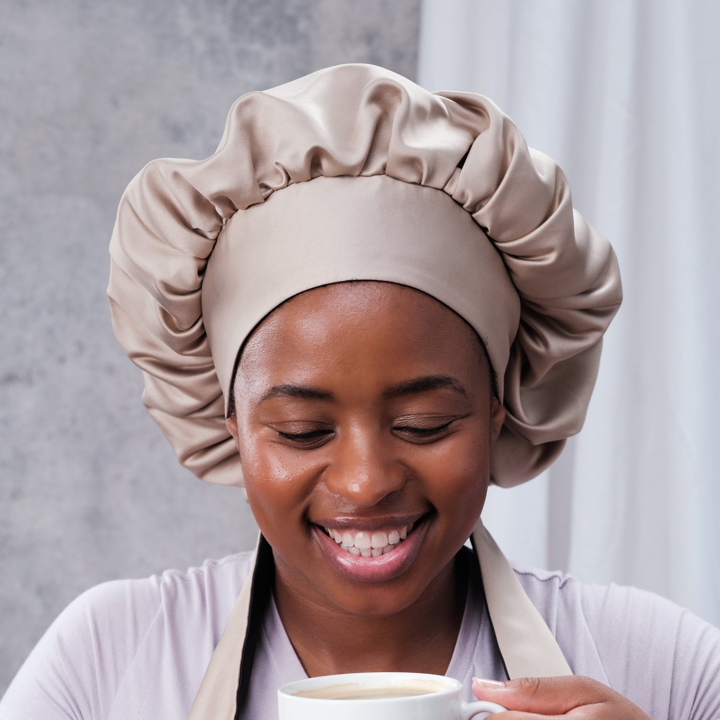 Pre-order Champagne adult thick satin bonnets