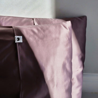 Purple King Size Satin Pillowcases Set