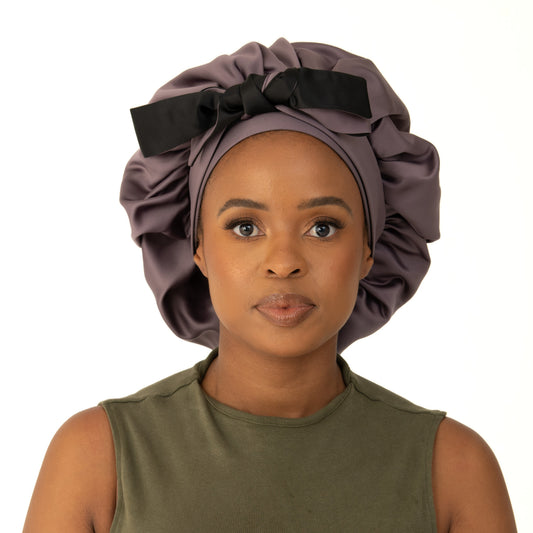 Purple adult thick satin bonnets