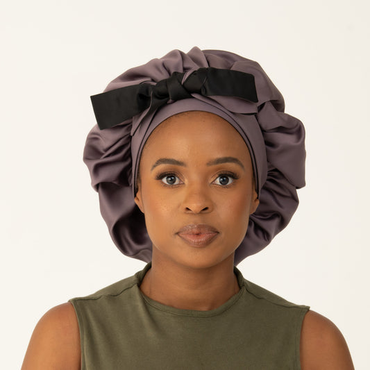 Purple adult thick satin bonnets