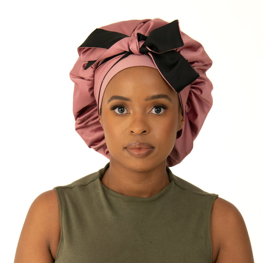 Pink adult thick satin bonnets