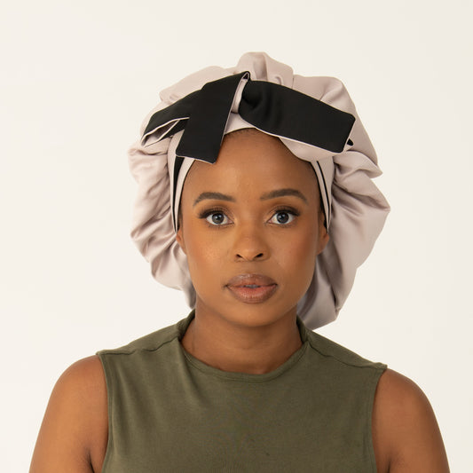 Blush pink adult thick satin bonnets