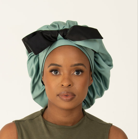 Mint adult thick satin bonnets