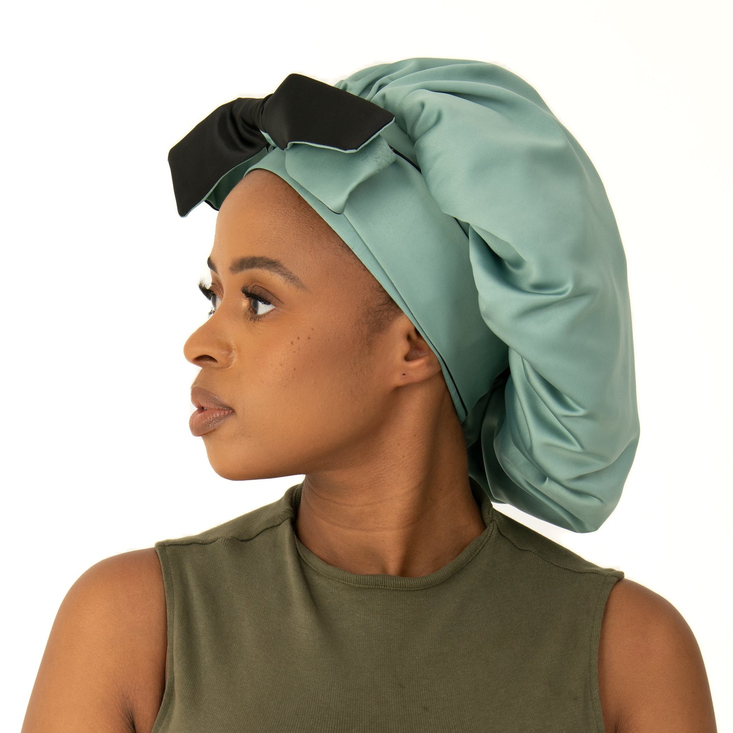 Mint adult thick satin bonnets