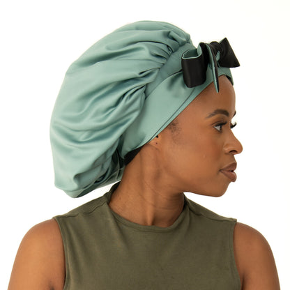 Mint adult thick satin bonnets