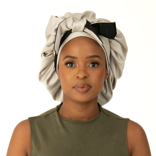 Champagne adult thick satin bonnets